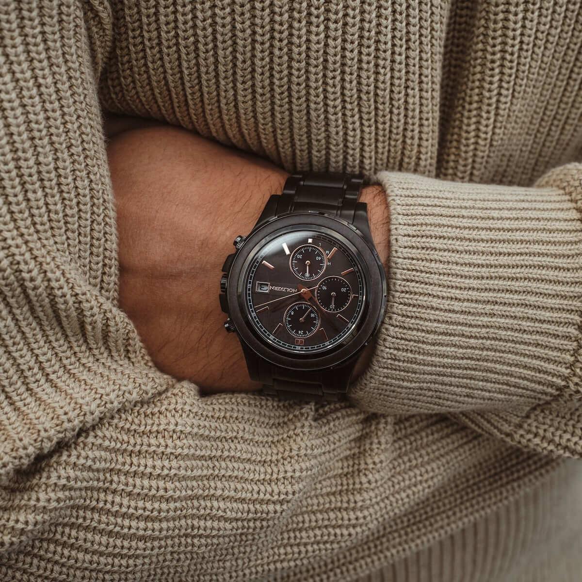 HOLZKERN | Serengeti Sundown Herren Solar Chronograph