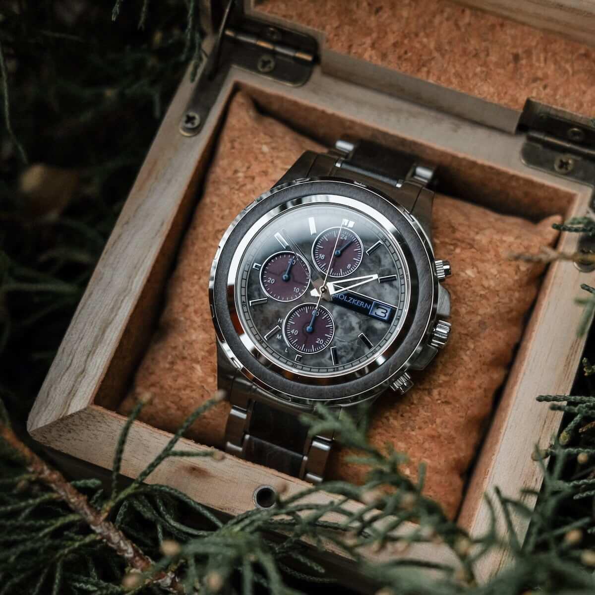 HOLZKERN | Skye Sundown Herren Solar Chronograph