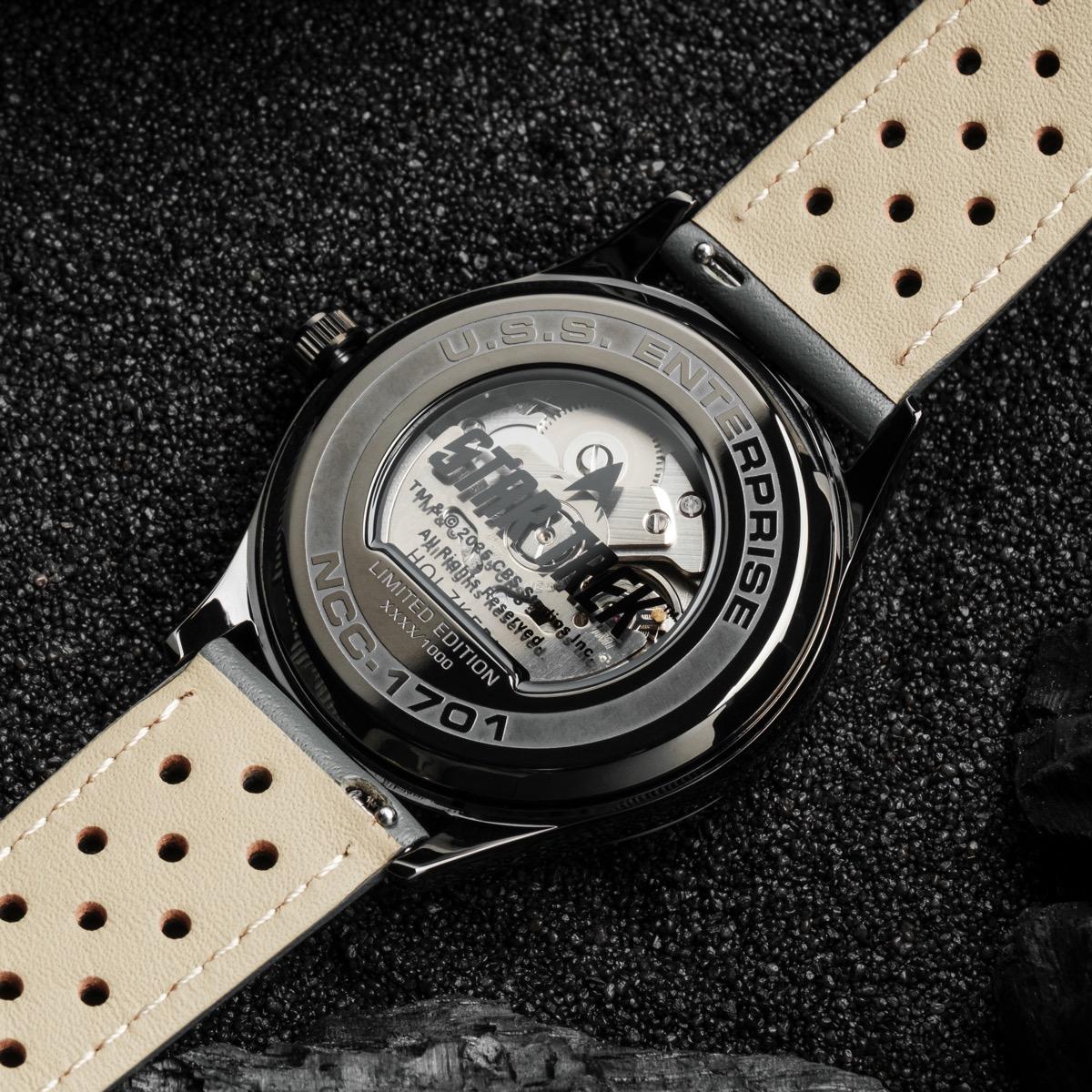 HOLZKERN | Star Trek NCC 1701 Herren Armbanduhr (Jade / Dunkelgrau)