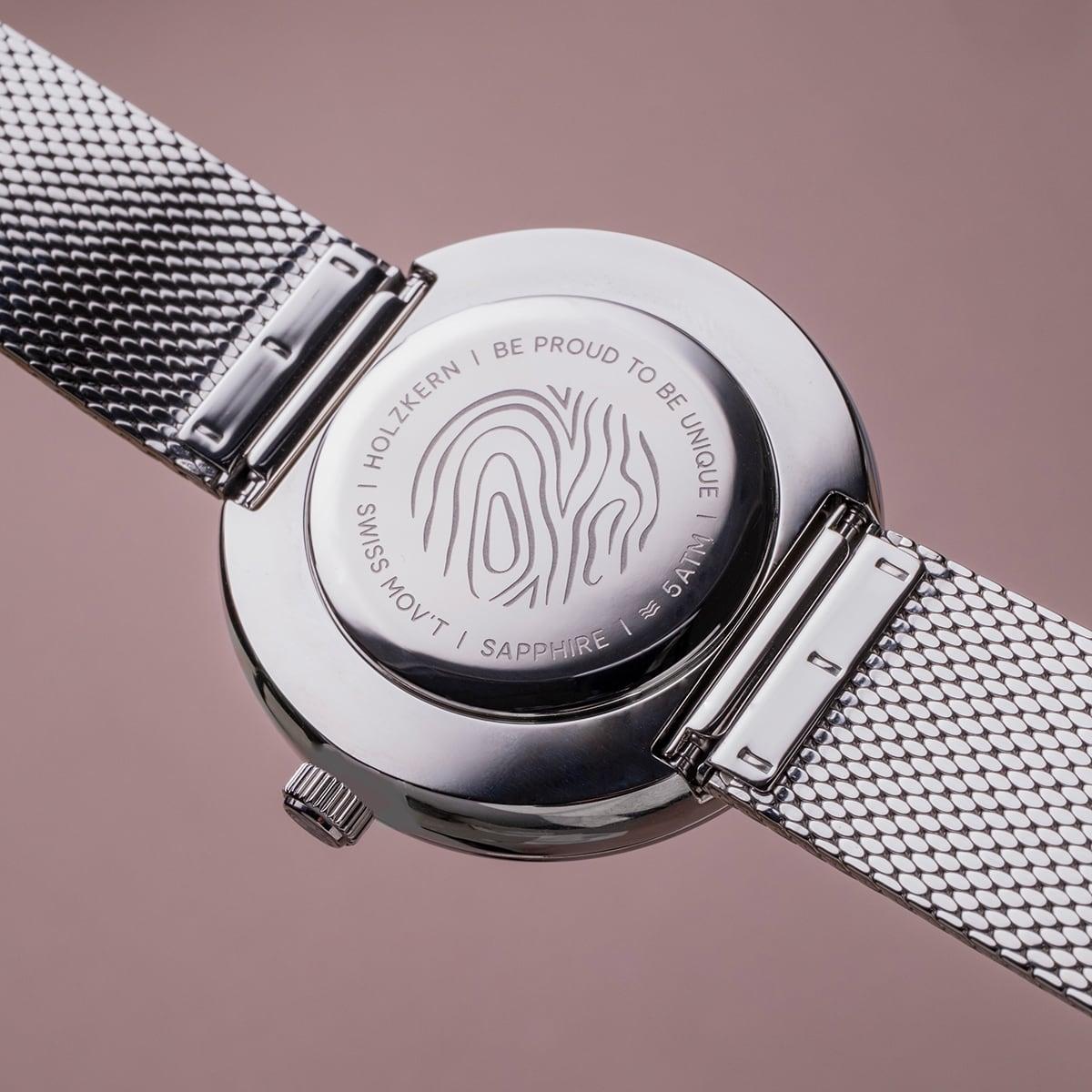 HOLZKERN | Suncatcher Damen Armbanduhr (Perlmutt / Silber)