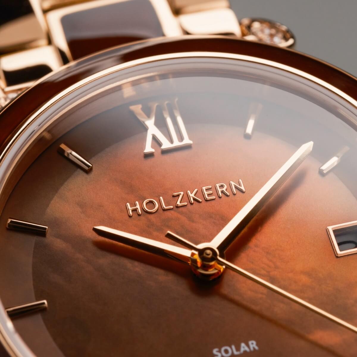 HOLZKERN | Sunglister Damen Solararmbanduhr (braun)