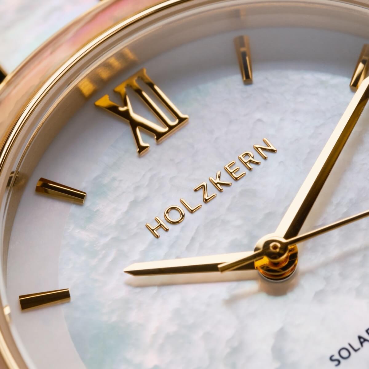 HOLZKERN | Sunglister Damen Solararmbanduhr (weiß)