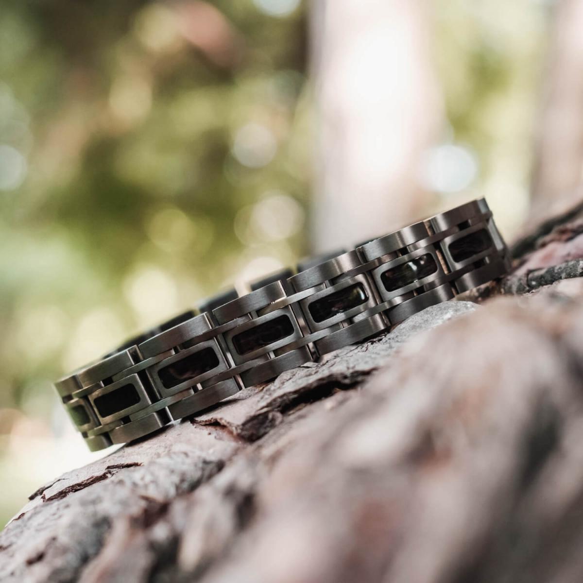 HOLZKERN | Tremolo (Ahornholz / Dunkelgrau) Armband Bandlett