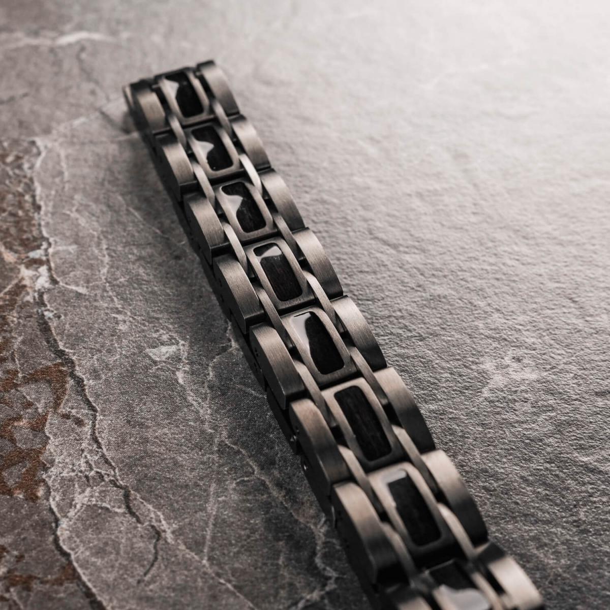 HOLZKERN | Tremolo (Ahornholz / Dunkelgrau) Armband Bandlett