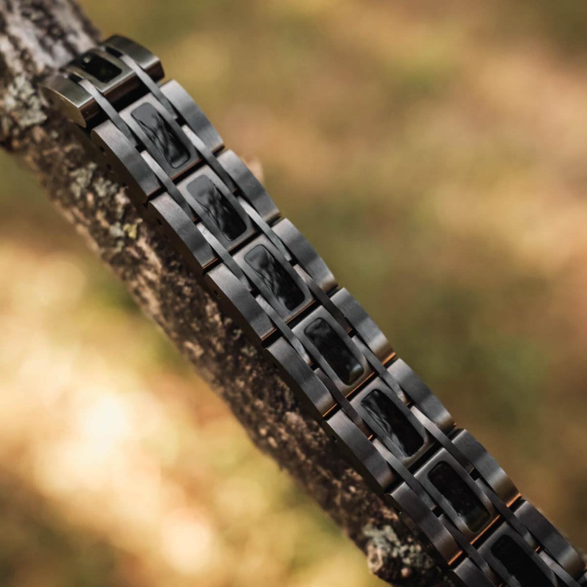HOLZKERN | Tremolo (Ahornholz / Dunkelgrau) Armband Bandlett
