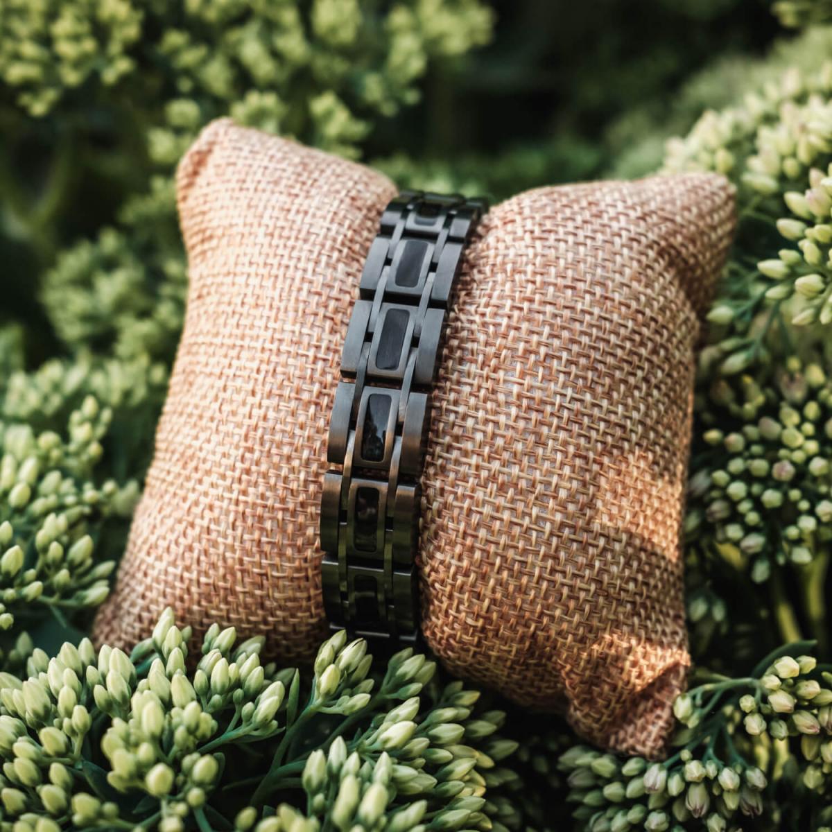 HOLZKERN | Tremolo (Ahornholz / Dunkelgrau) Armband Bandlett