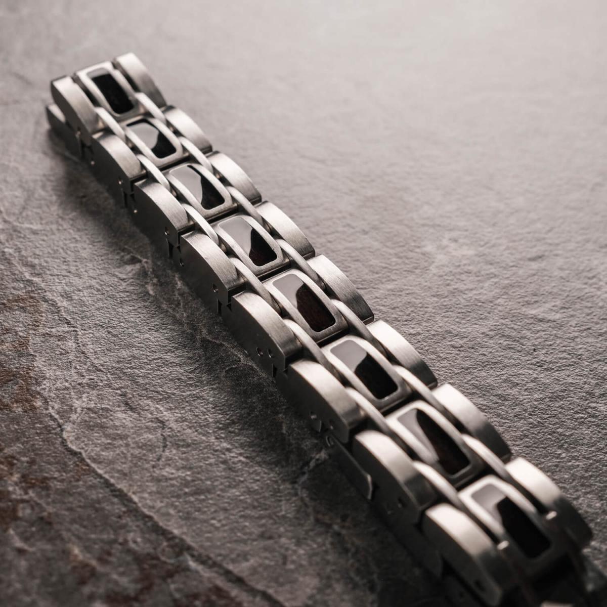HOLZKERN | Tremolo (Leadwood / Silber) Armband Bandlett
