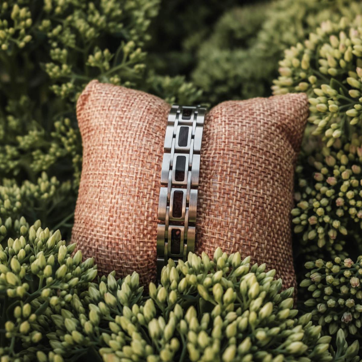 HOLZKERN | Tremolo (Leadwood / Silber) Armband Bandlett