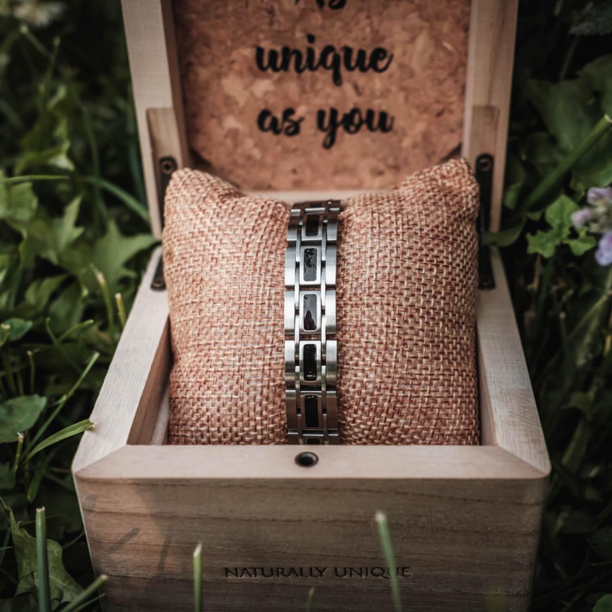 HOLZKERN | Tremolo (Leadwood / Silber) Armband Bandlett