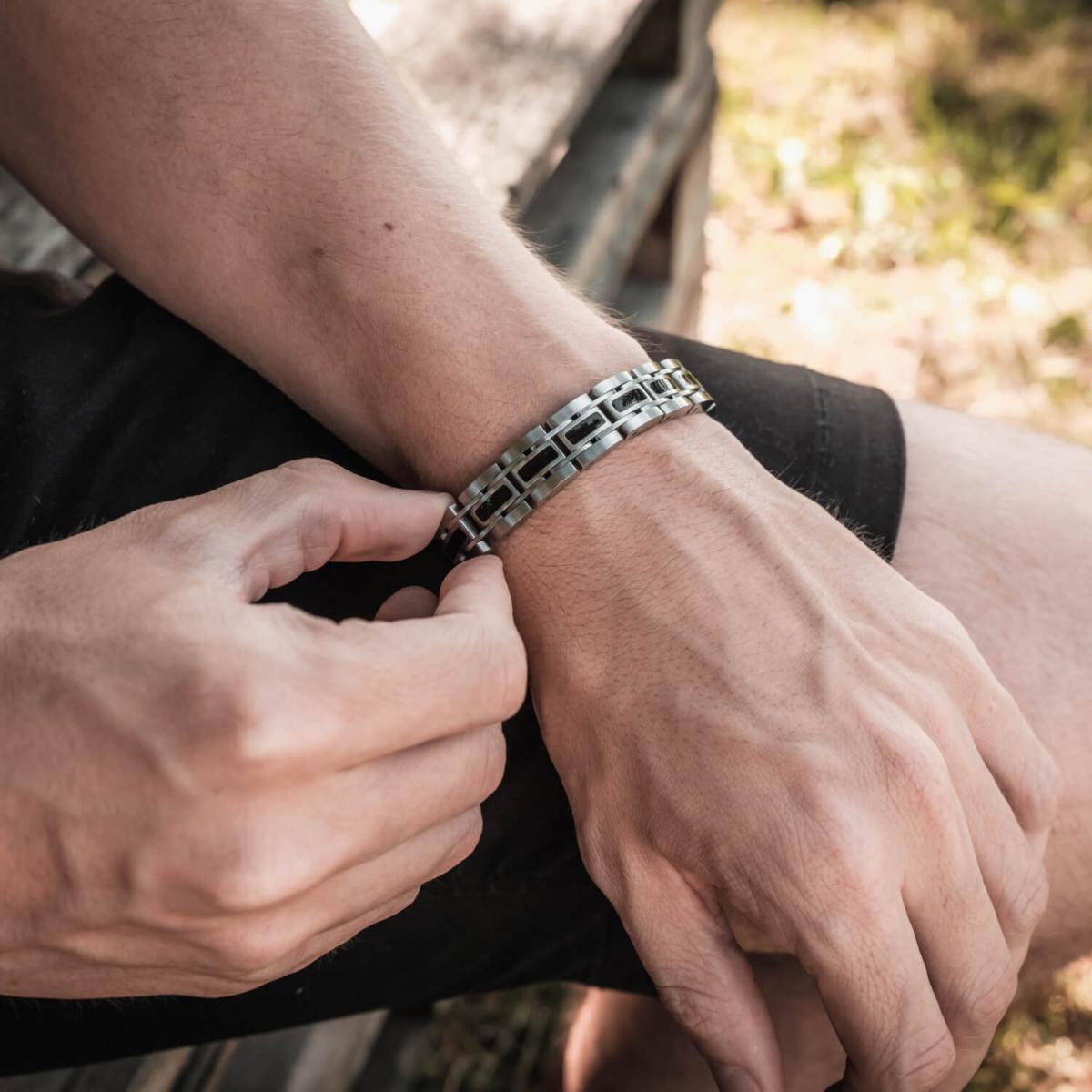 HOLZKERN | Tremolo (Leadwood / Silber) Armband Bandlett