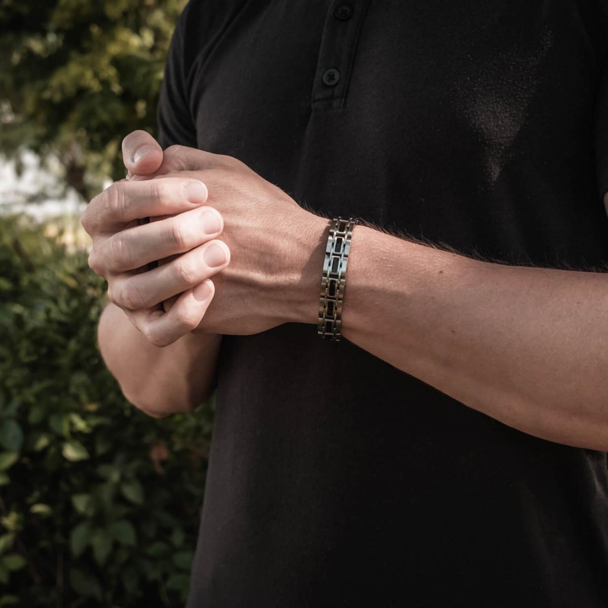 HOLZKERN | Tremolo (Leadwood / Silber) Armband Bandlett