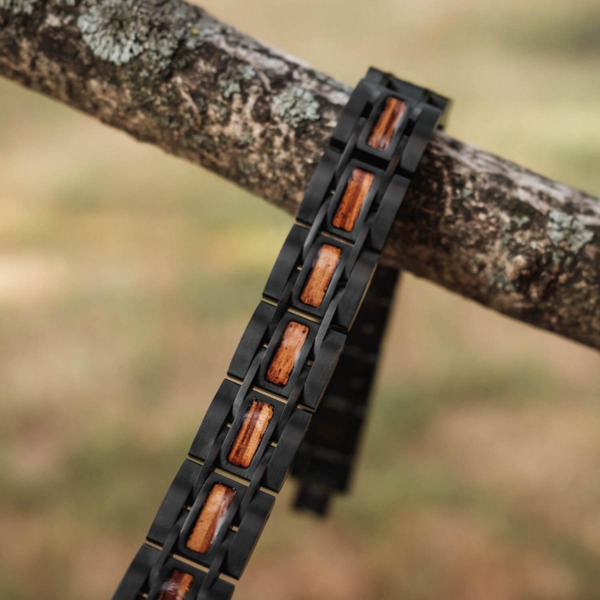HOLZKERN | Tremolo (Zebranoholz / Schwarz) Armband Bandlett