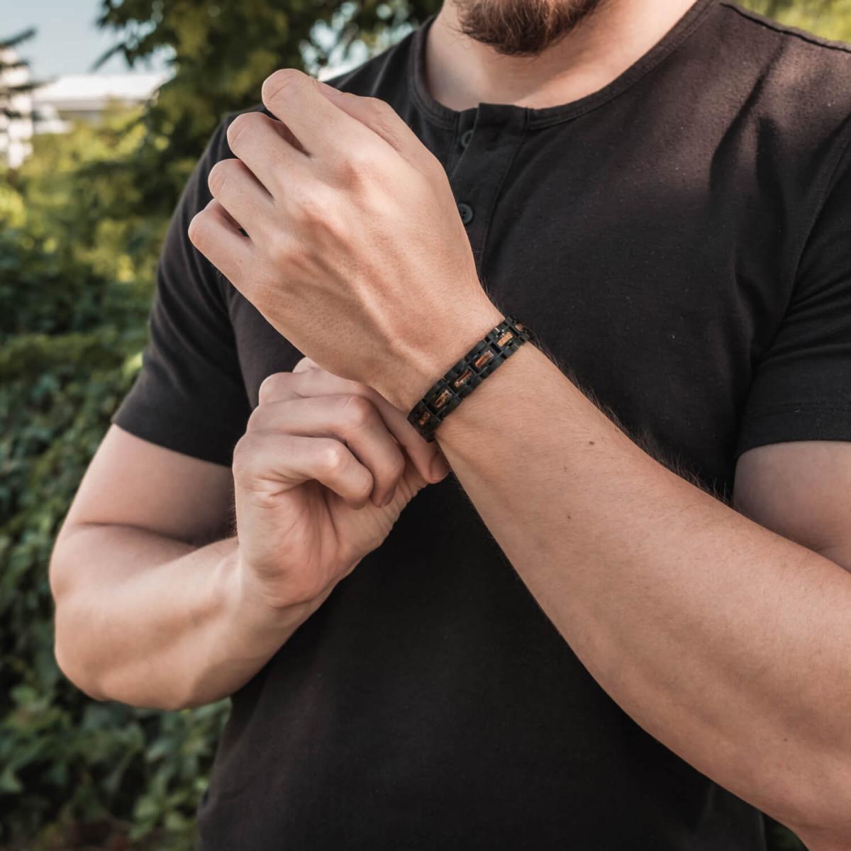 HOLZKERN | Tremolo (Zebranoholz / Schwarz) Armband Bandlett
