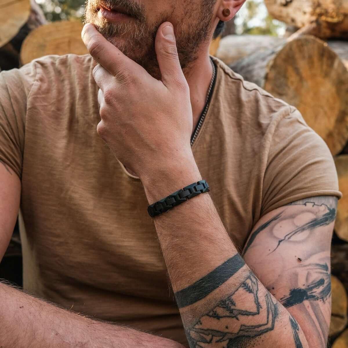HOLZKERN | Armband Bandlett Verismo (Ahorn / Schwarz)