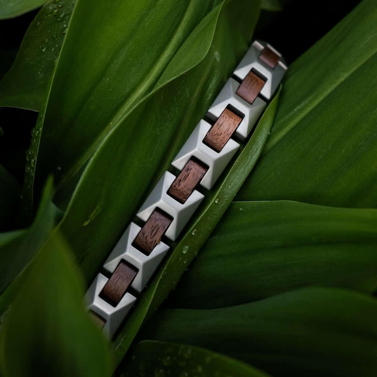 HOLZKERN | Armband Bandlett Verismo (Walnuss / Silber)