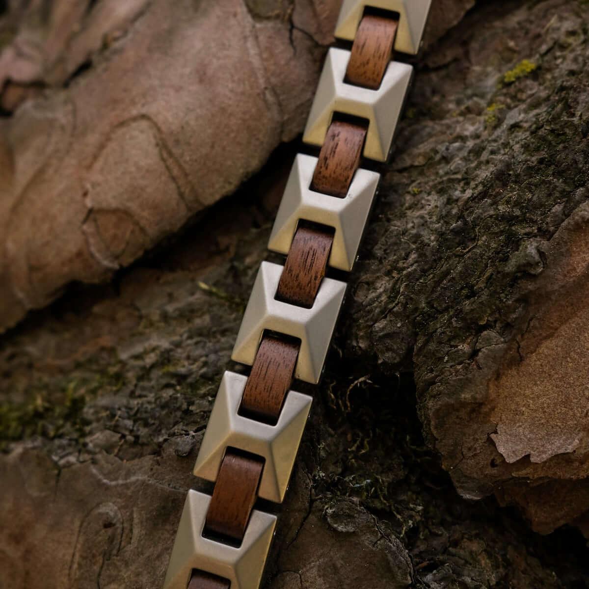 HOLZKERN | Armband Bandlett Verismo (Walnuss / Silber)