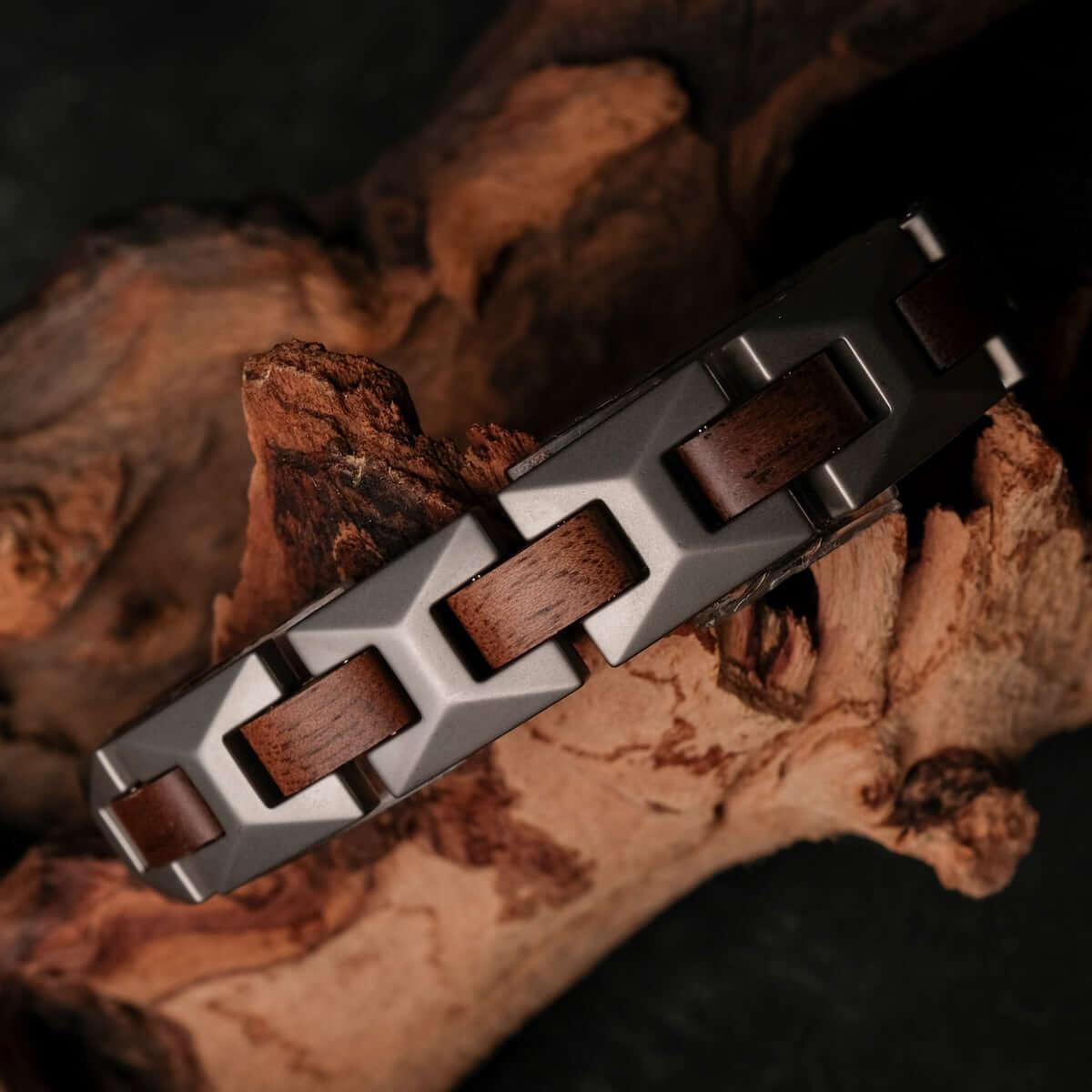 HOLZKERN | Armband Bandlett Verismo (Walnuss / Silber)