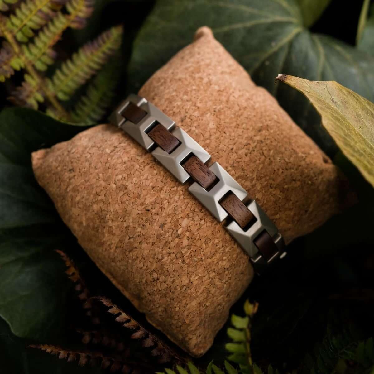 HOLZKERN | Armband Bandlett Verismo (Walnuss / Silber)