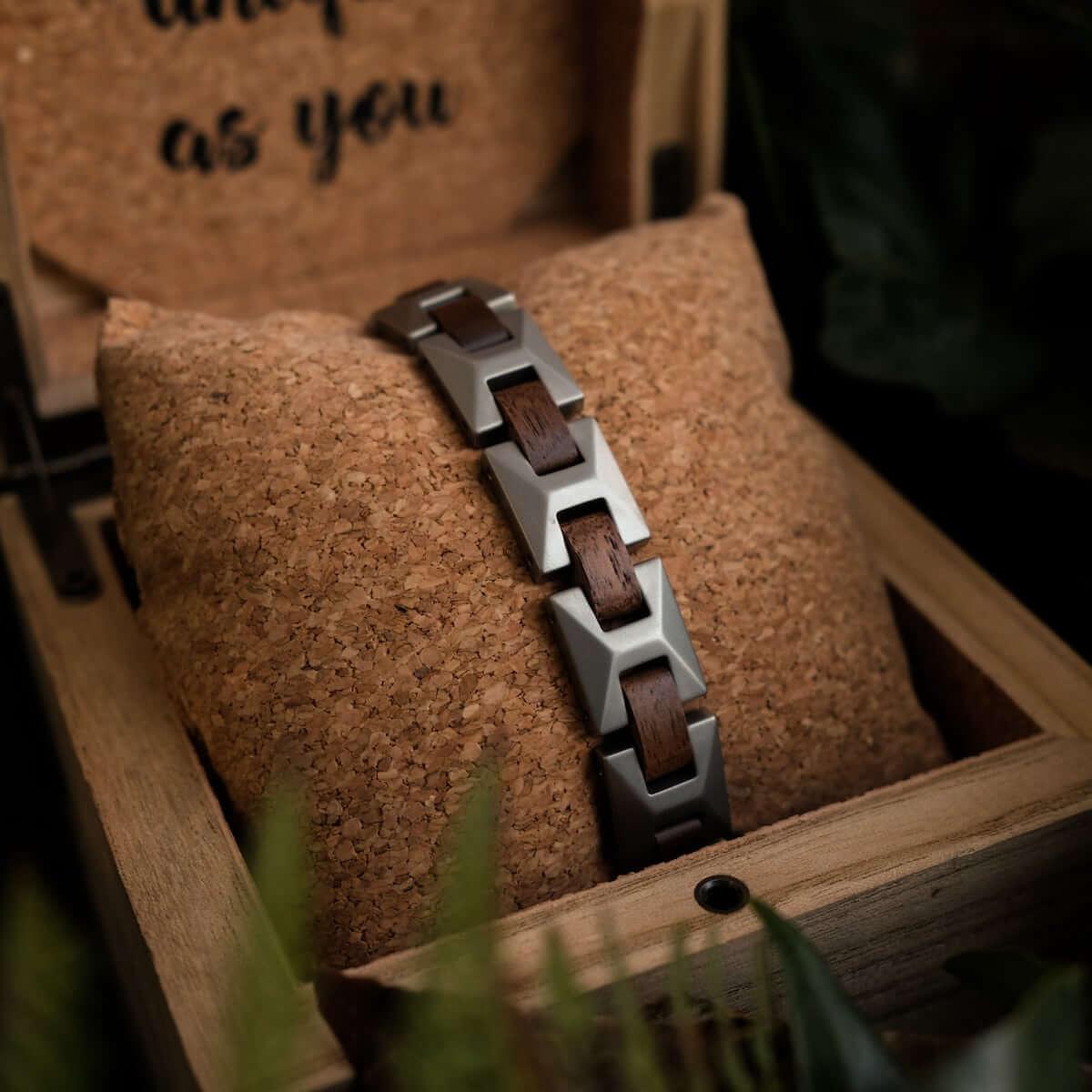 HOLZKERN | Armband Bandlett Verismo (Walnuss / Silber)