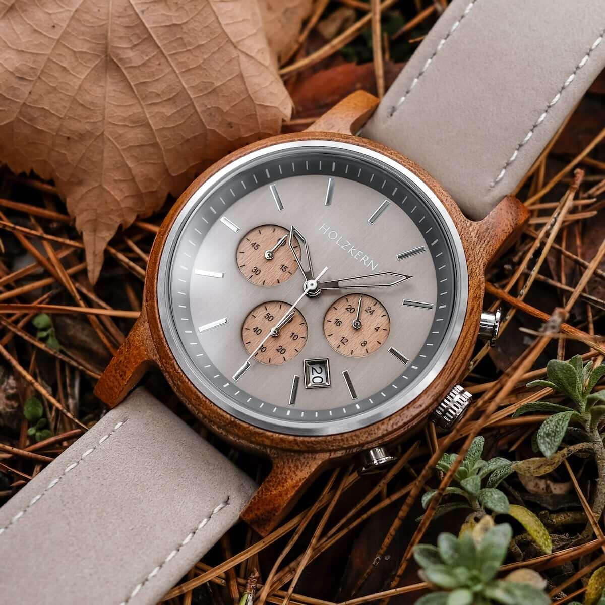 HOLZKERN Waldweg Waldlauf Herren Chronograph