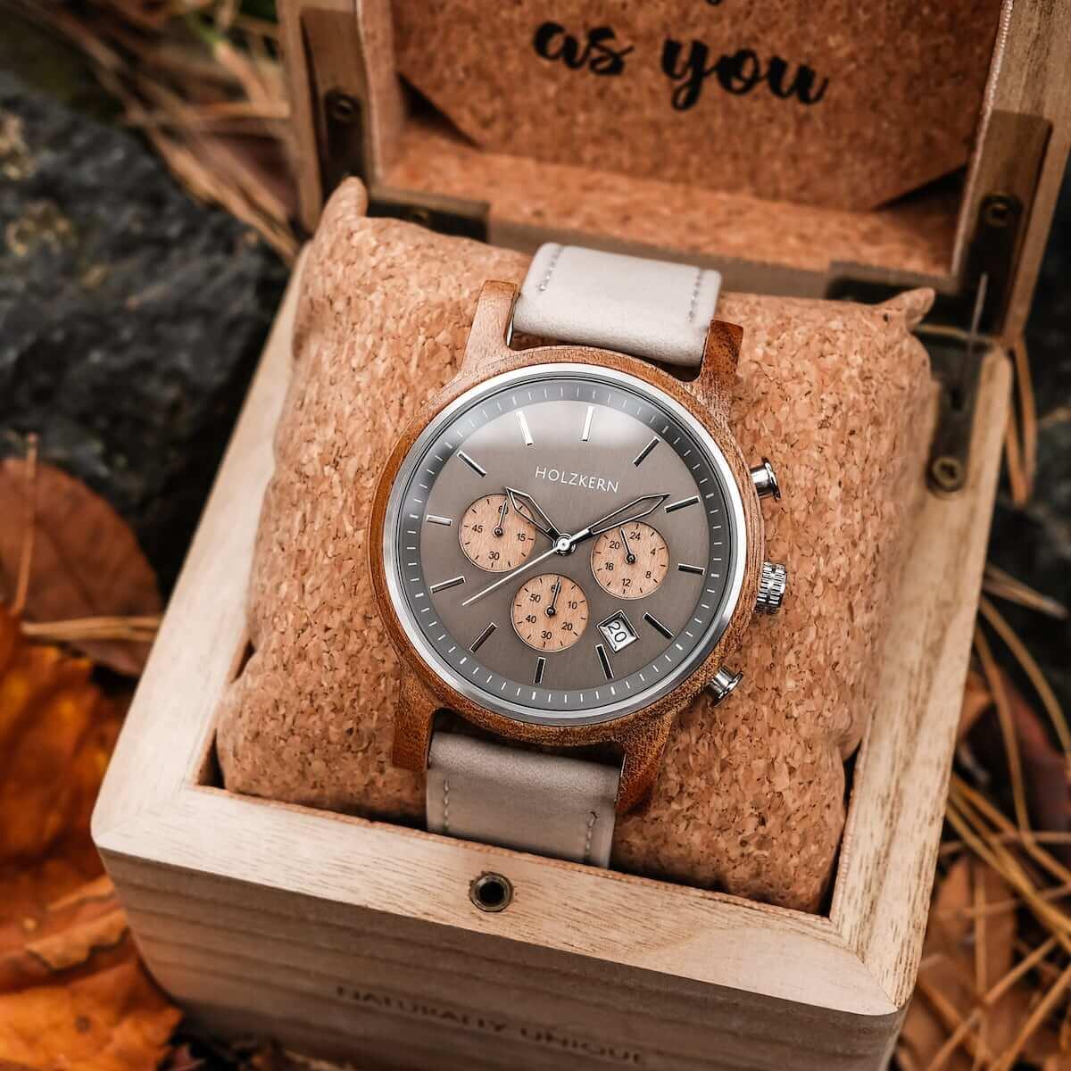 HOLZKERN Waldweg Waldlauf Herren Chronograph