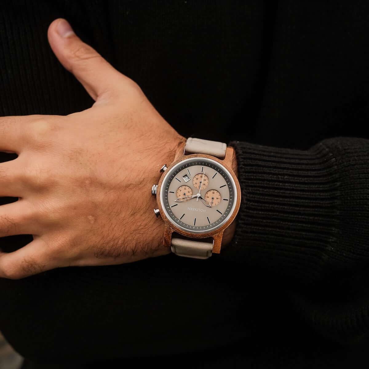HOLZKERN Waldweg Waldlauf Herren Chronograph