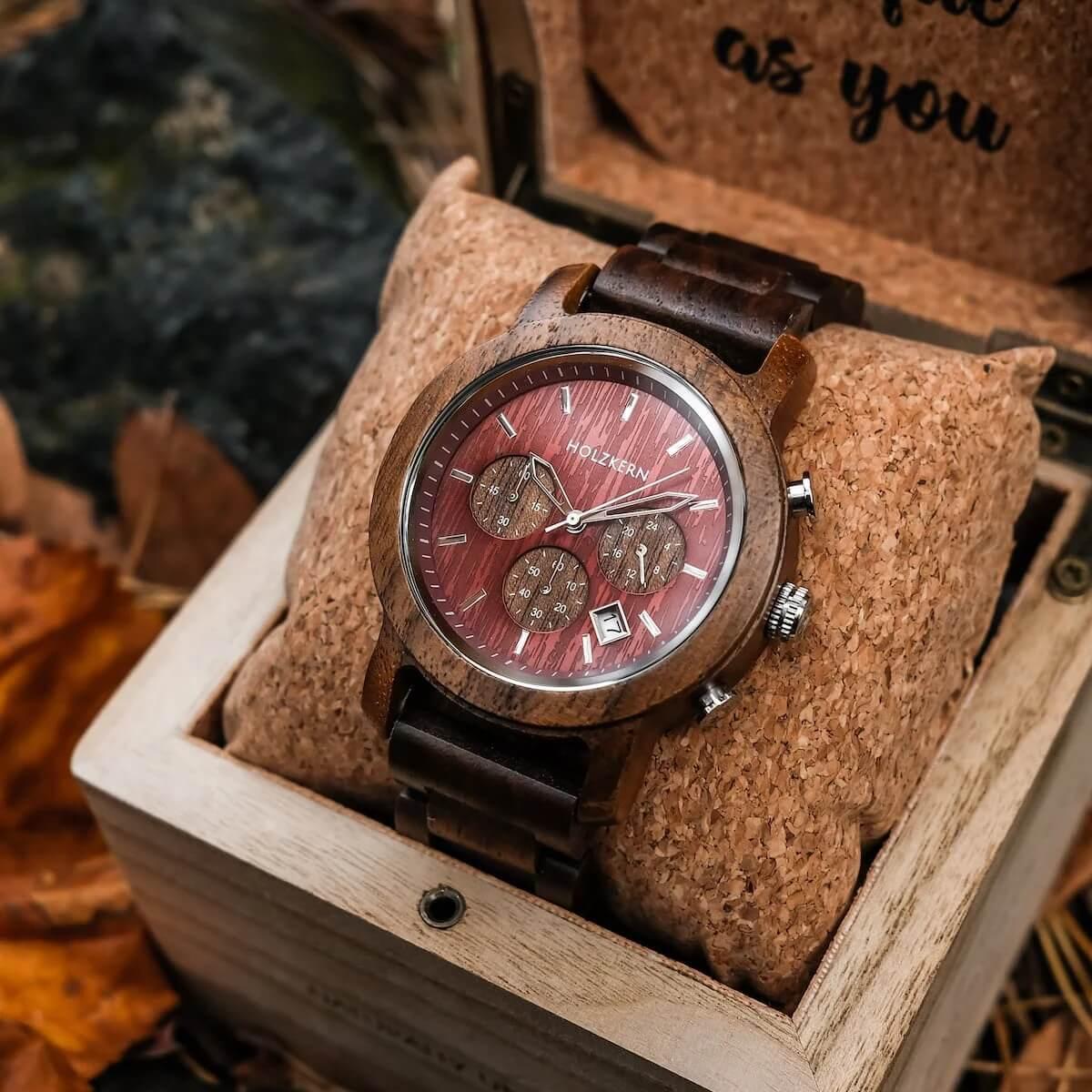 HOLZKERN Wildrebe Waldlauf Herren Chronograph