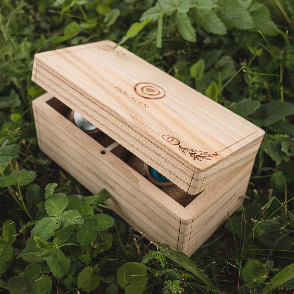 HOLZKERN | Doppelbox Catalpa (Hochzeitsglück)