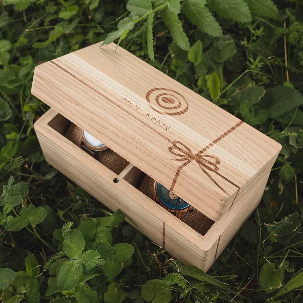 HOLZKERN | Doppelbox Catalpa (Ribbon)
