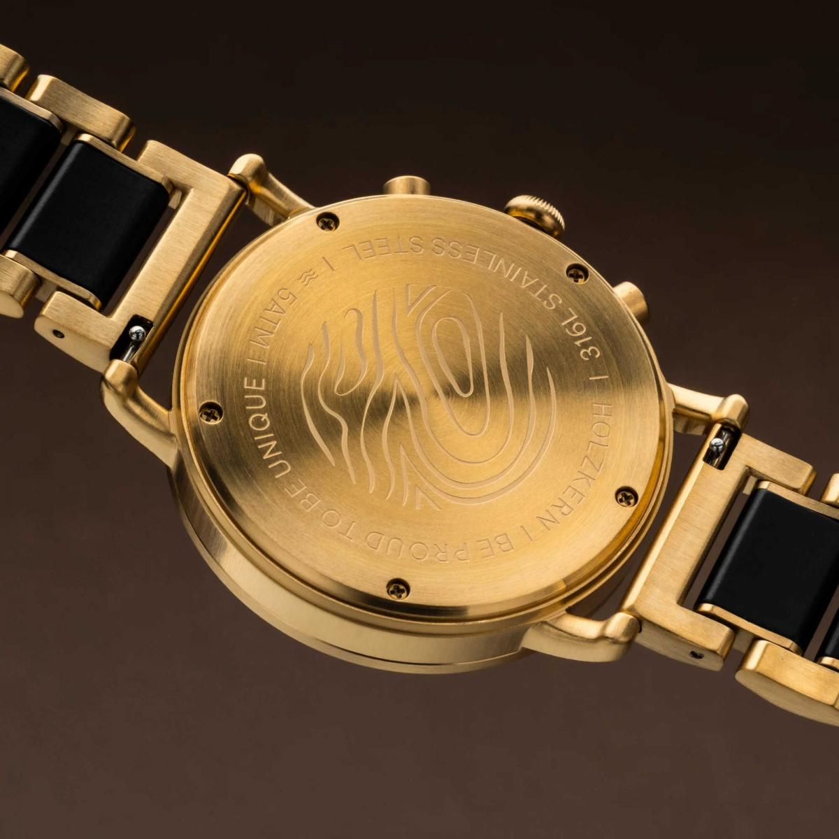 HOLZKERN | Zwielicht Horizont Herren Chronograph Ahornholz Gold