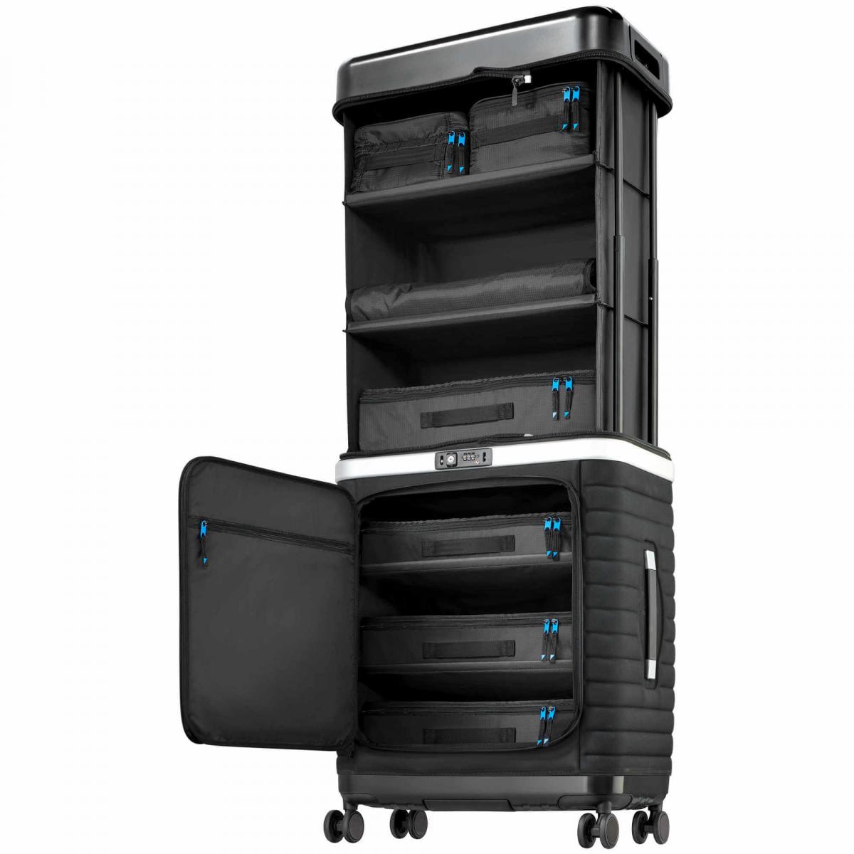 Pull Up | Suitcase Reisekoffer mit patentiertem Regalsystem (urban black)