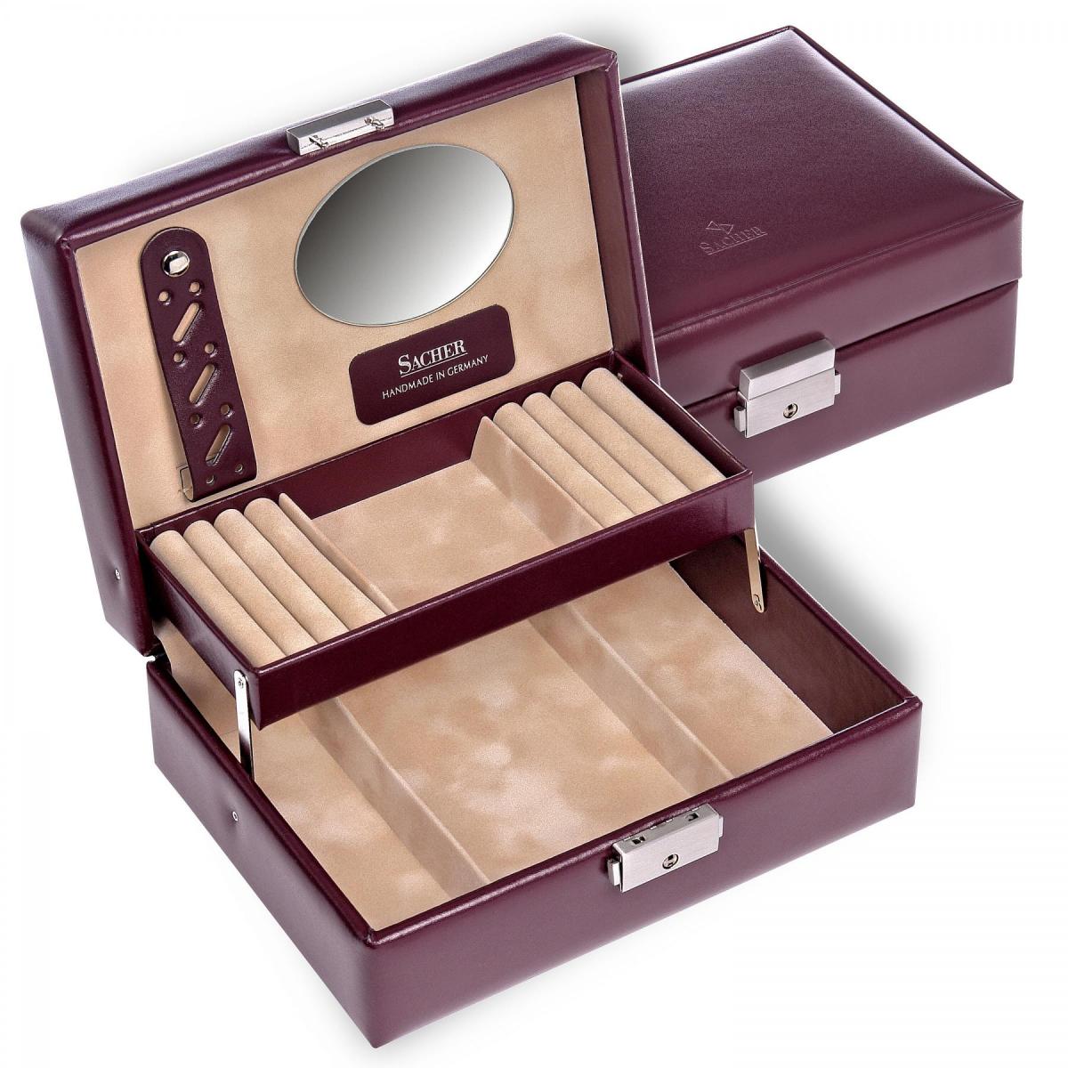 SACHER | Schmuckkasten Britta New Classic Echtleder bordeaux (13.107.010143)