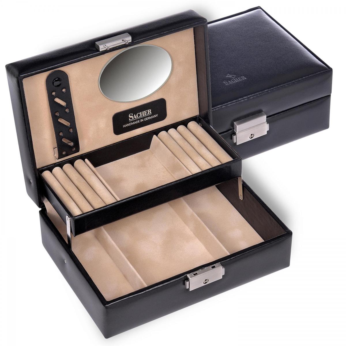 SACHER | Schmuckkasten Britta New Classic Echtleder schwarz (13.107.010443)