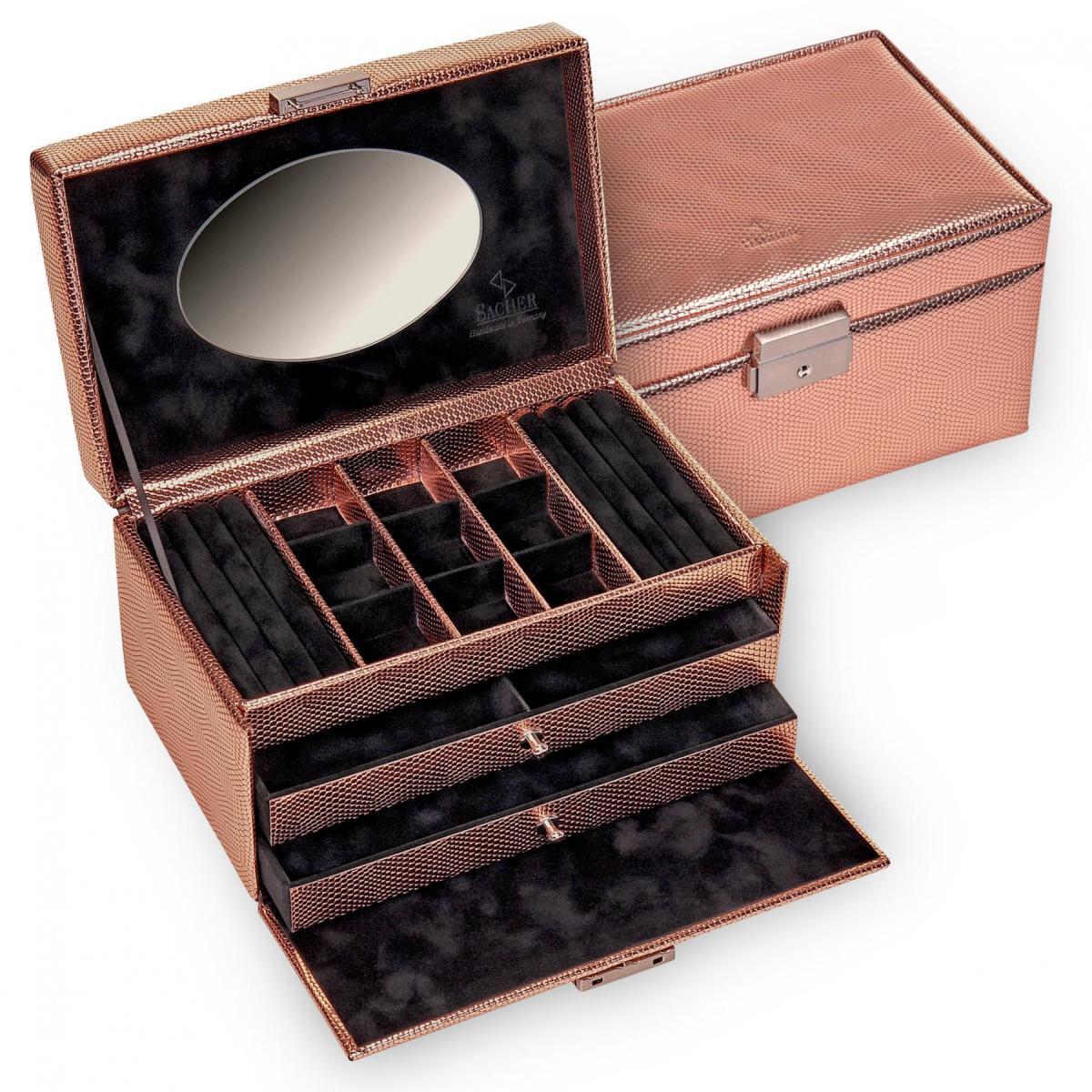 SACHER | Schmuckkasten Elly Lagarto Feinsysthetik roségold (25.505.130204)