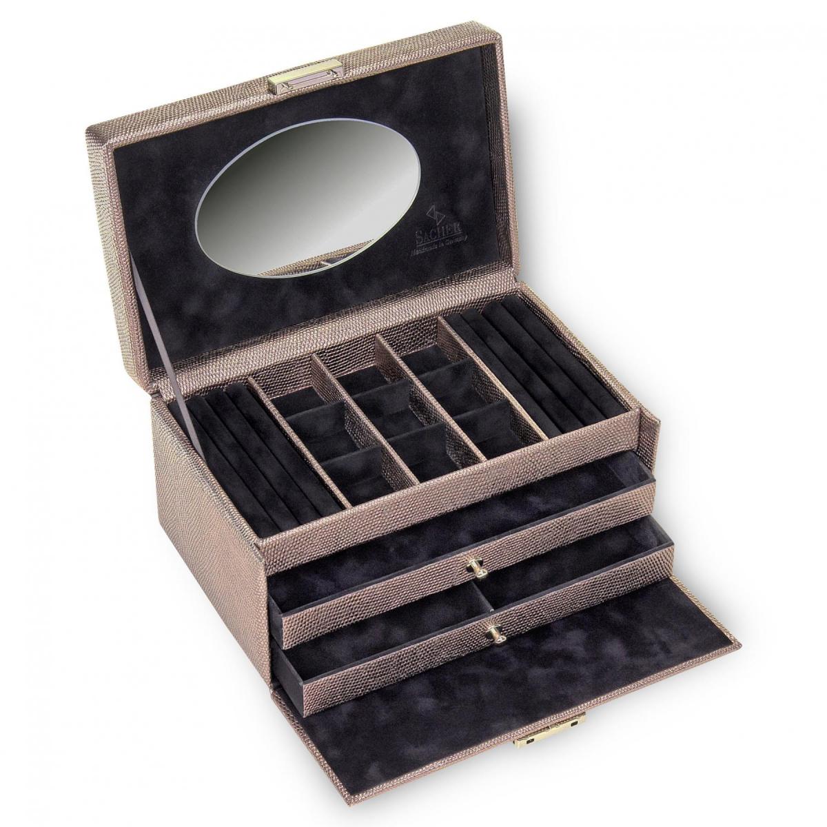 SACHER | Schmuckkasten Elly Lagarto Feinsynthetik taupe (25.505.135904)