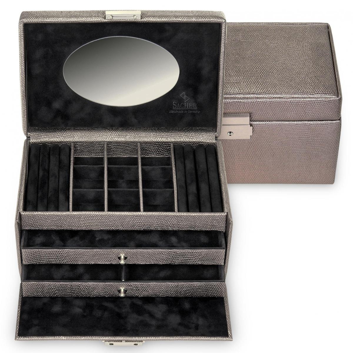 SACHER | Schmuckkasten Elly Lagarto Feinsynthetik taupe (25.505.135904)