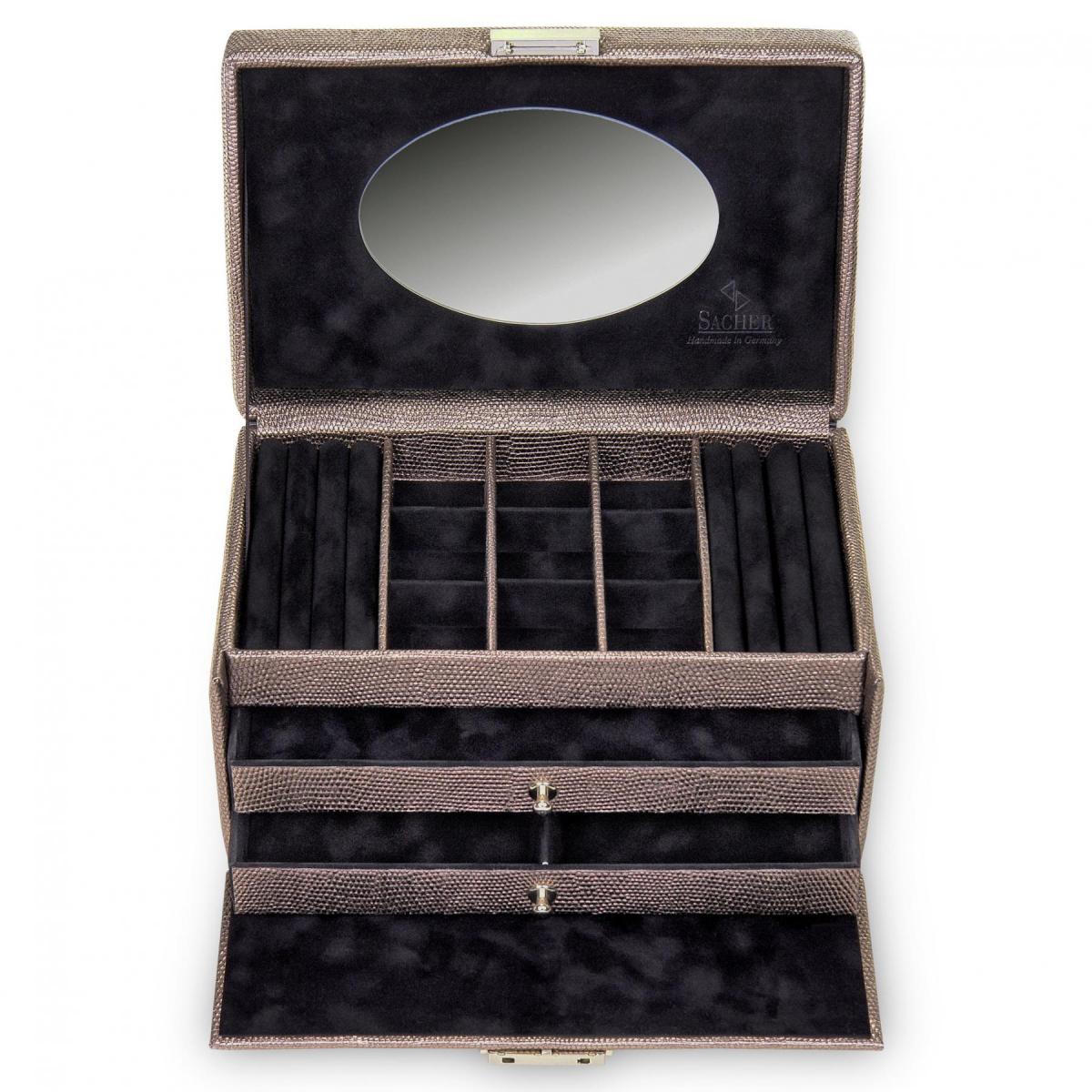 SACHER | Schmuckkasten Elly Lagarto Feinsynthetik taupe (25.505.135904)