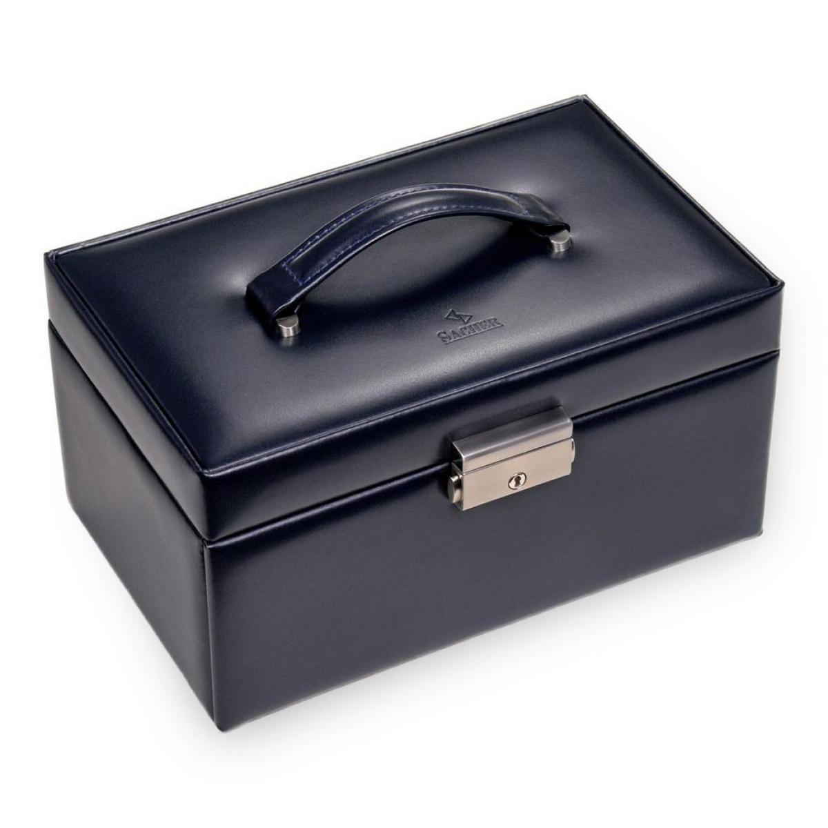 SACHER | Schmuckkoffer Elly Florage Echtleder navy (25.501.014008)