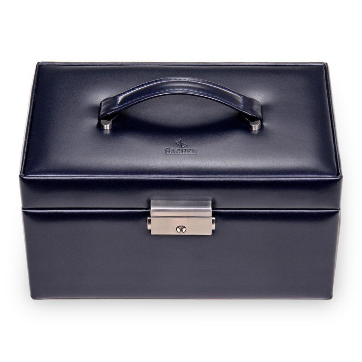 SACHER | Schmuckkoffer Elly Florage Echtleder navy (25.501.014008)