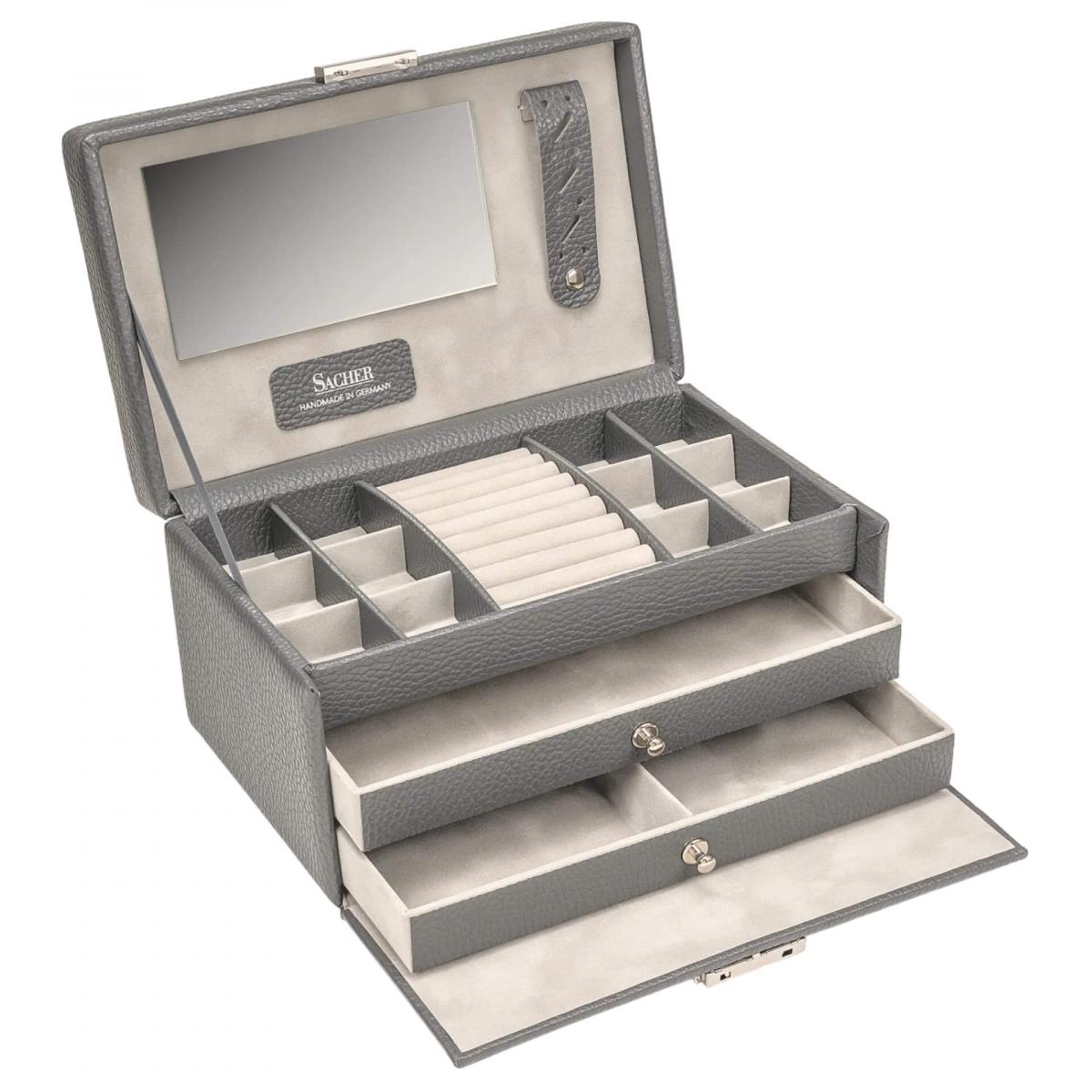 SACHER | Schmuckkoffer Emma Granello Vollrindleder grau (24.520.111621)