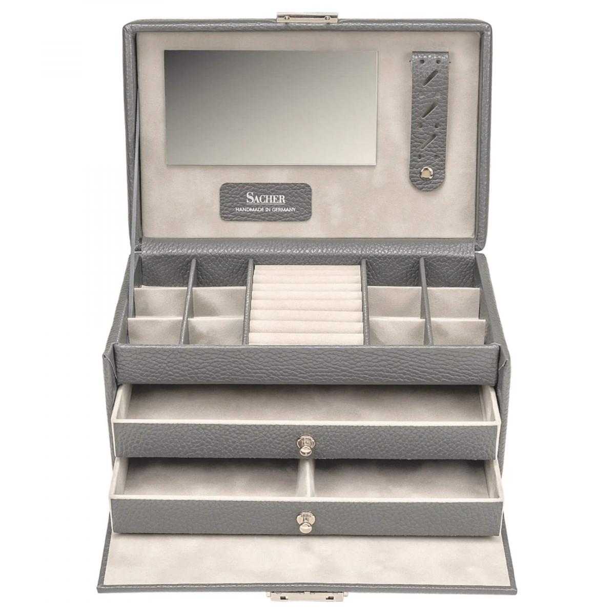 SACHER | Schmuckkoffer Emma Granello Vollrindleder grau (24.520.111621)