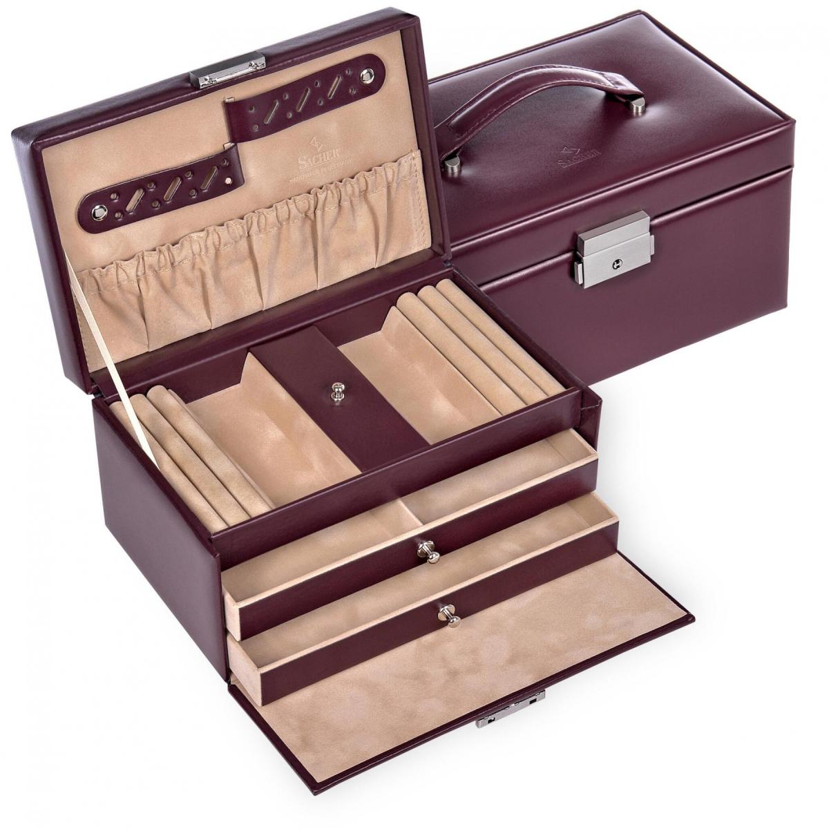 SACHER | Schmuckkoffer Eva New Classic Echtleder bordeaux (27.107.010143)