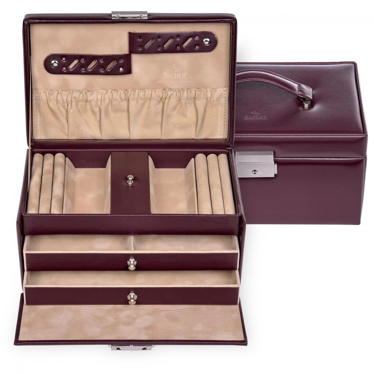 SACHER | Schmuckkoffer Eva New Classic Echtleder bordeaux (27.107.010143)