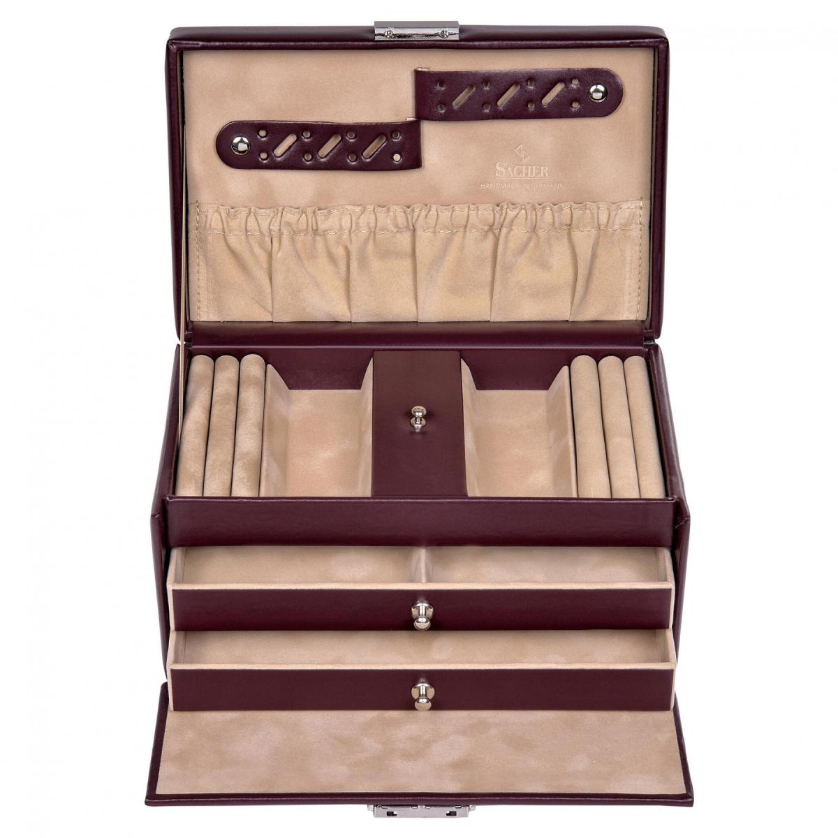 SACHER | Schmuckkoffer Eva New Classic Echtleder bordeaux (27.107.010143)