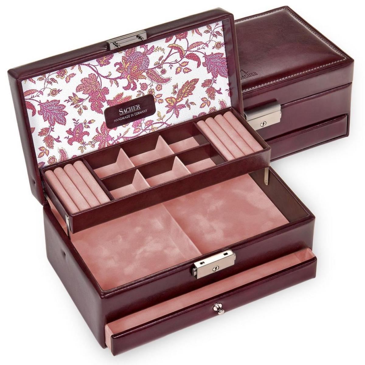 SACHER | Schmuckkasten Helen Florage Lederimitat bordeaux (34.501.360102)