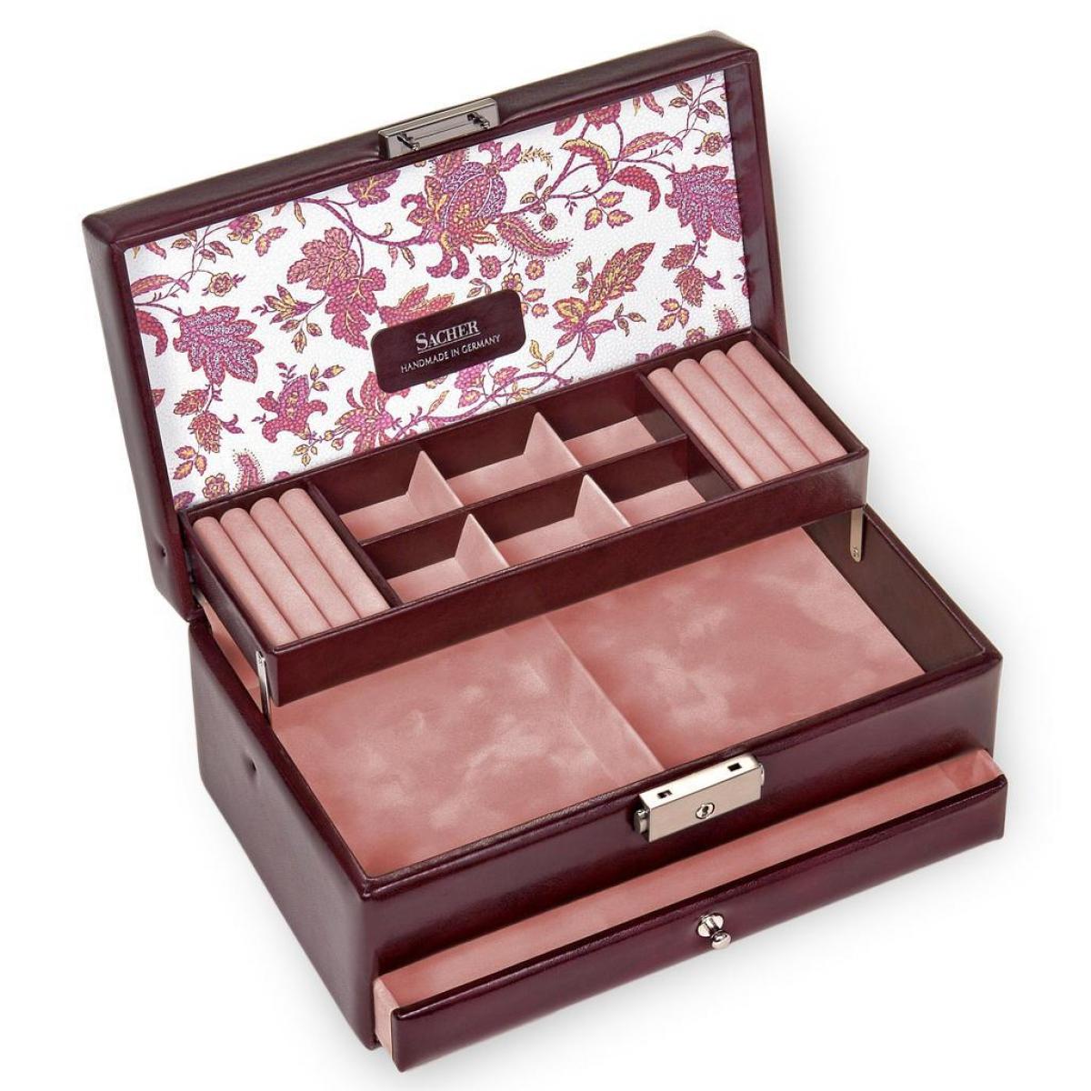 SACHER | Schmuckkasten Helen Florage Lederimitat bordeaux (34.501.360102)