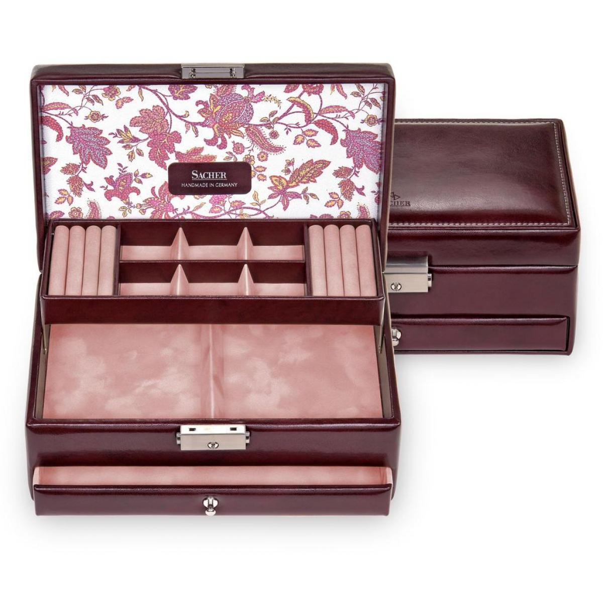 SACHER | Schmuckkasten Helen Florage Lederimitat bordeaux (34.501.360102)