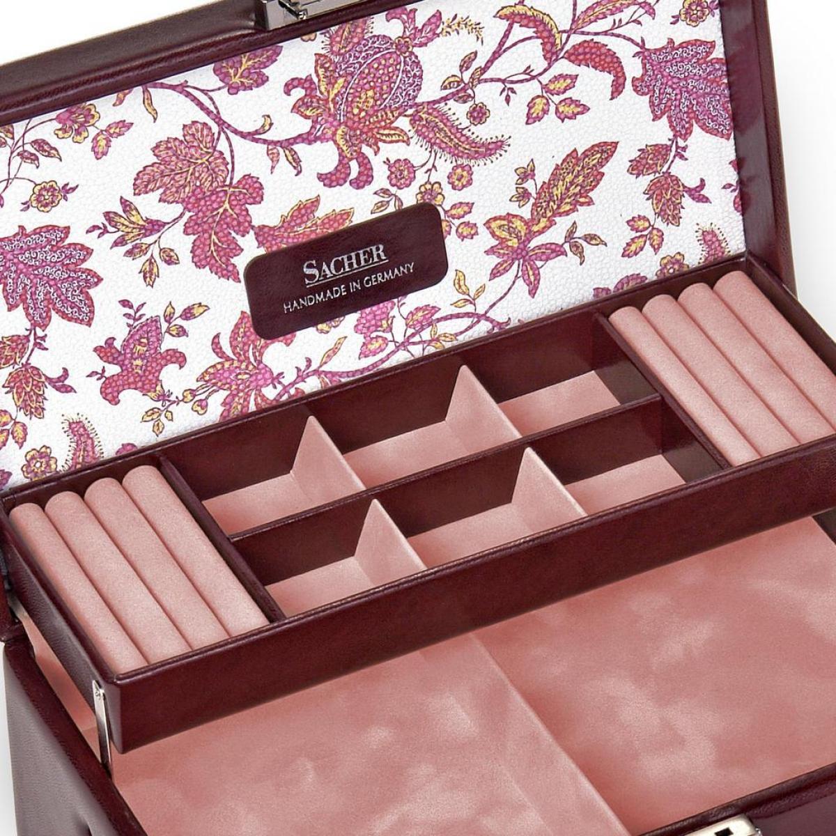 SACHER | Schmuckkasten Helen Florage Lederimitat bordeaux (34.501.360102)