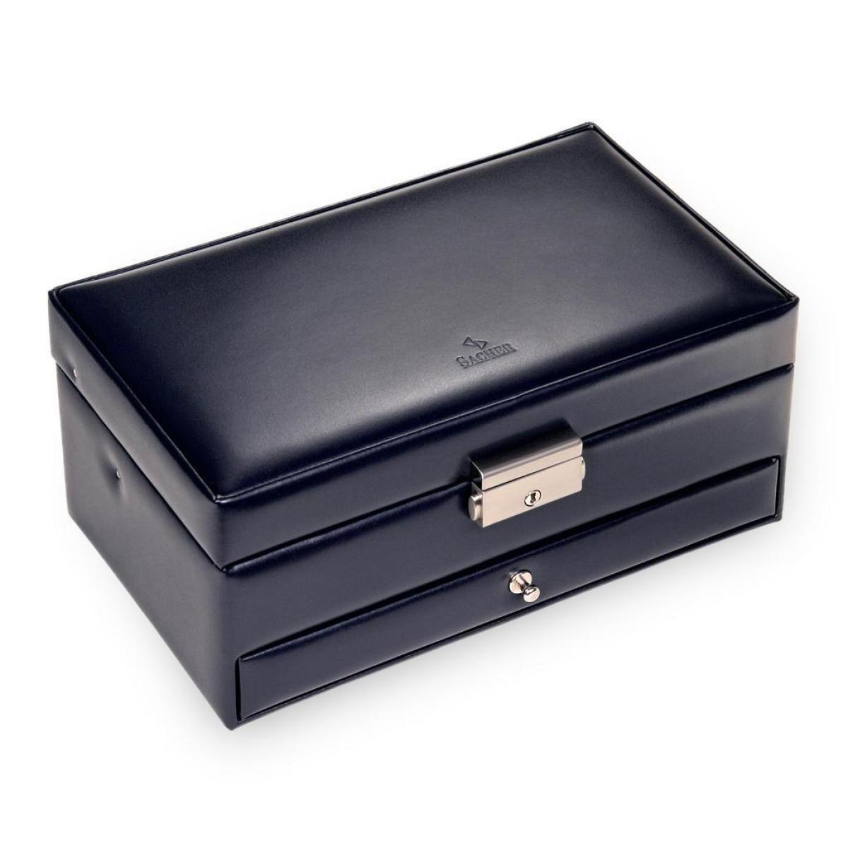 SACHER | Schmuckkasten Helen Florage Echtleder navy (34.501.014008)