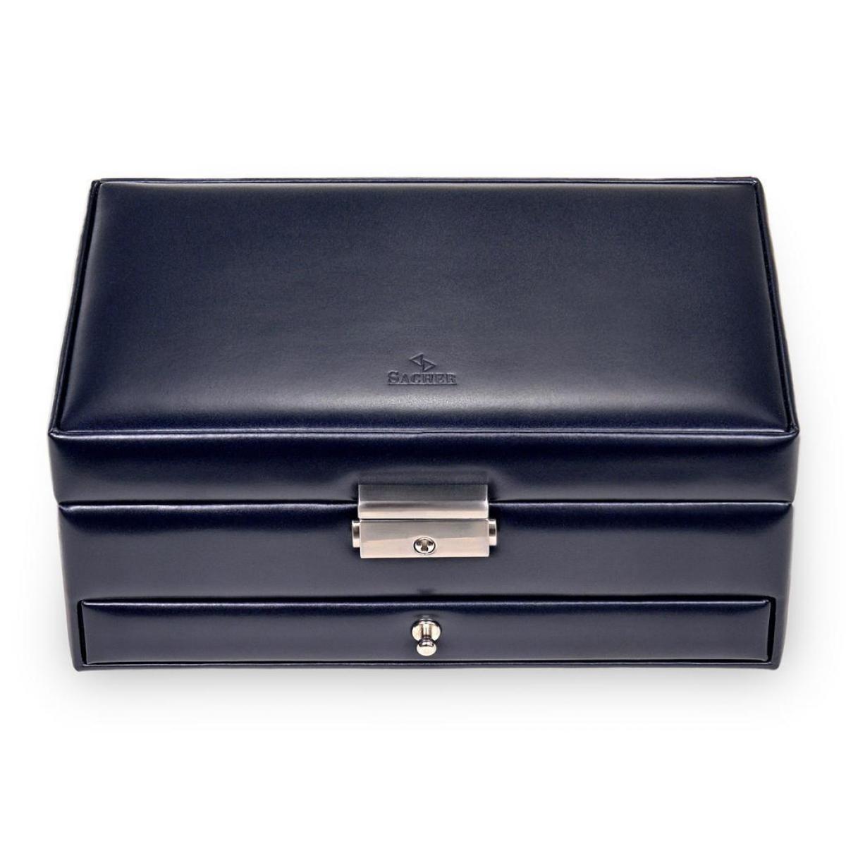 SACHER | Schmuckkasten Helen Florage Echtleder navy (34.501.014008)